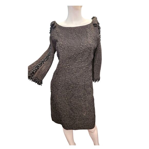 Victoria Royal Ltd Vintage 60's Black Beaded Evening Cocktail Dress Womens size - Picture 1 of 10